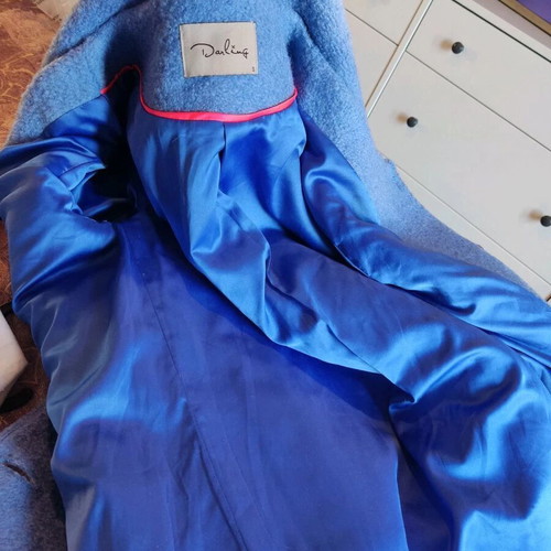 Darling vintage blue wool coat used, size Small