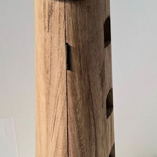 Wooden lighthouse bottle holder new