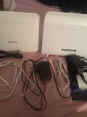 Zyxel and Nova routers with cables