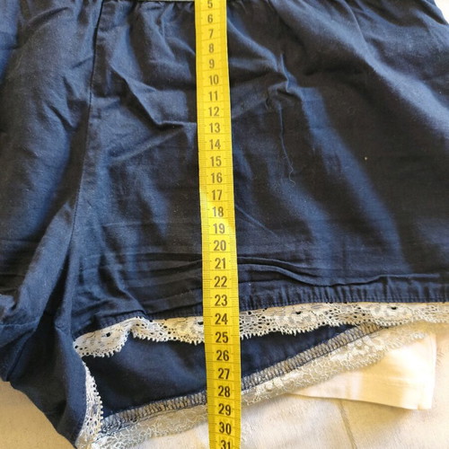 Girls' summer pajama set 12-14 used, white and blue