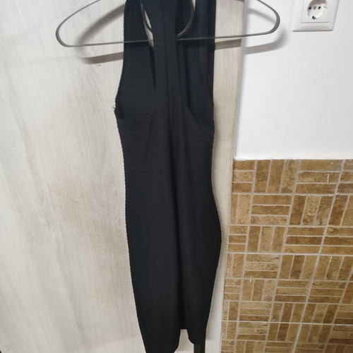Zara black fitted midi dress sleeveless
