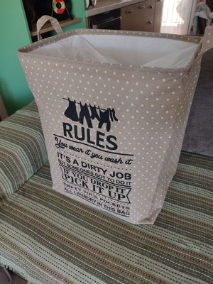 Storage basket with handles, new, thick canvas fabric
