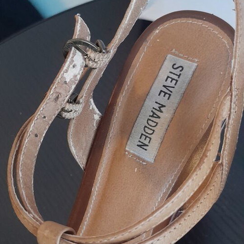 Steve Madden women's platform espadrille sandals size 39 used, tan