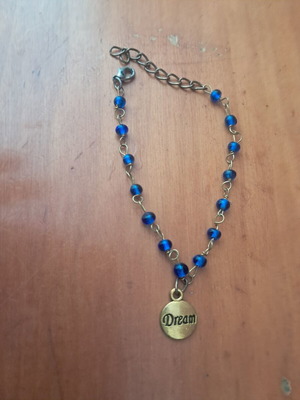 Hand Chain blue and gold custom made