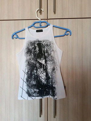 Infashion blouse with cut-out shoulders S used, black and white