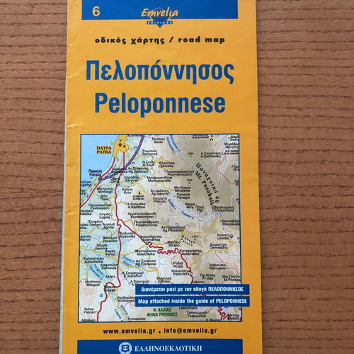 Peloponnese Road Map used, scale 1:250,000