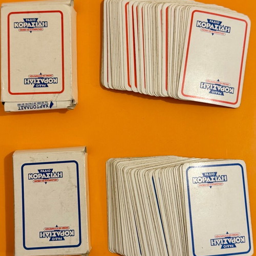Radio Korasidis playing cards used, collectible promotional
