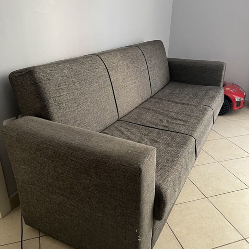 3-seater and 2-seater sofa beds with storage, grey