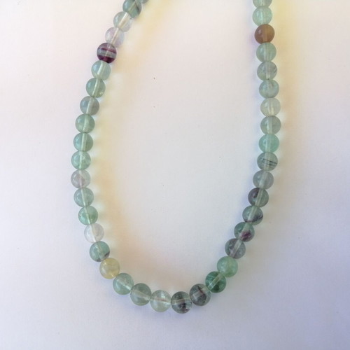 Fluorite Necklace with Silver 925 Clasp, New