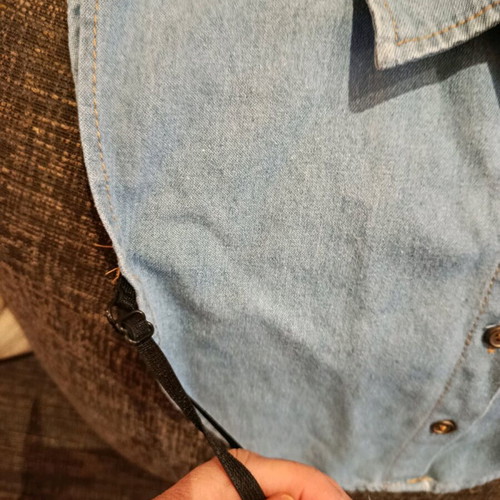 Fake denim collar like new, blue
