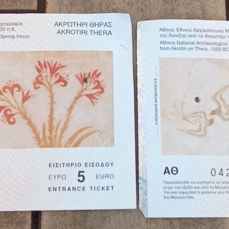 Akrotiri Thera entrance tickets, pack of 2, Santorini 2013