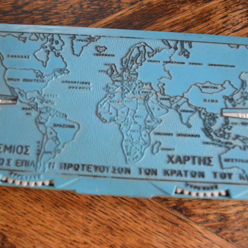 Plastic Geography Case 1960-70 with Country-Capital Matching like new