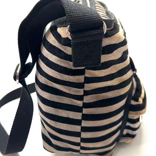 Sonia Rykiel striped crossbody bag used, black and beige fabric