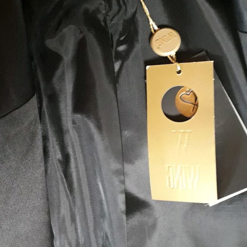 Satin jacket with belt new, size M 38 10, black