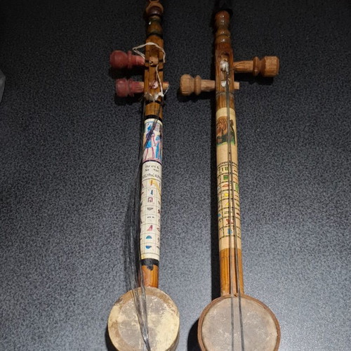 Set of 2 Rababa Traditional String Instruments used, Egyptian