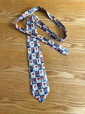 N&B Ties Vintage silk men's tie with tulips