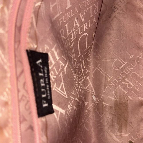 Furla pink handbag used, missing shoulder strap