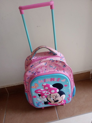 Disney Minnie Mouse детска училищна чанта с колелца употребявана