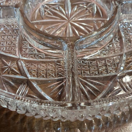 Crystal platter with 5 sections like new