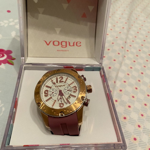 Vogue watch new with purple lilac rubber strap women's