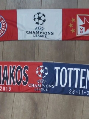 Olympiacos vs Tottenham match day scarf like new, UEFA Champions League