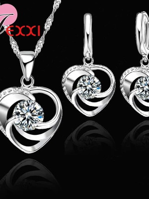 Silver jewelry set new