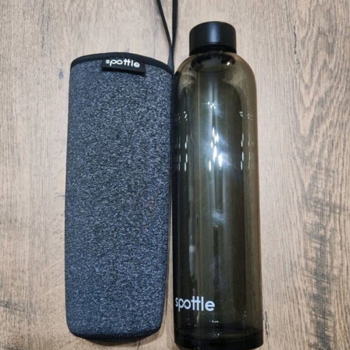 Glass water bottle with thermo sleeve 750ml
