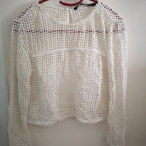 Zara blouse used, white, size XS