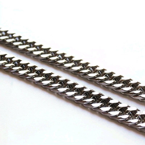 Stainless Steel Curb Chain Necklace 50 cm new, silver