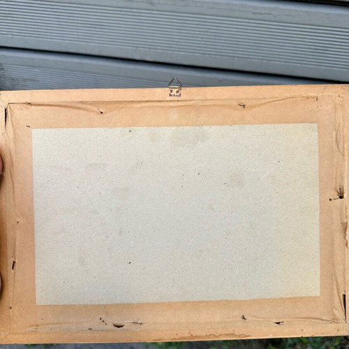 Decorative mirror with antique world map used, wooden frame