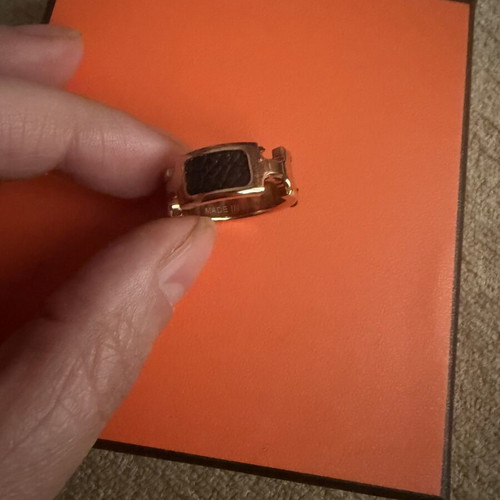 18K Gold Plated Ring with Black Detail used