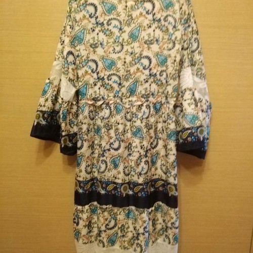 Long summer dress like new with pattern and adjustable waist