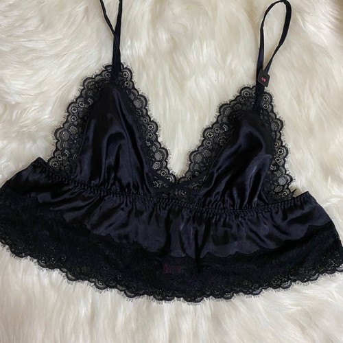 La Senza Babydoll satin pajamas new, black, size M