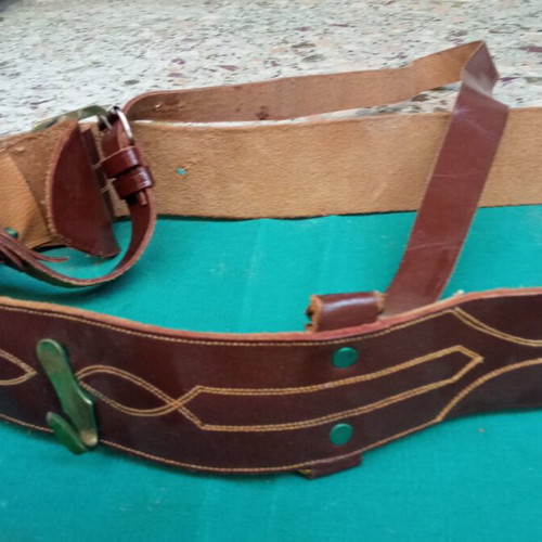 Brown leather officer belt 1950s like new