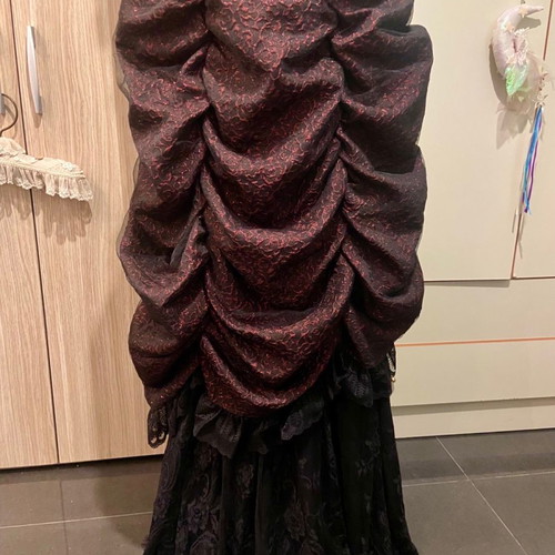 Gothic long Victorian skirt PunkRave new, black and burgundy