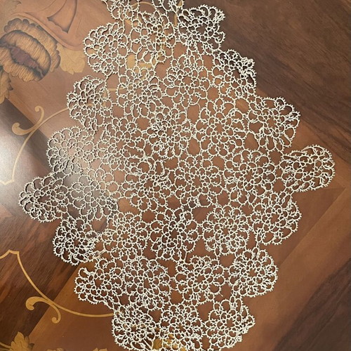 Set of 4 handmade traditional crochet doilies used