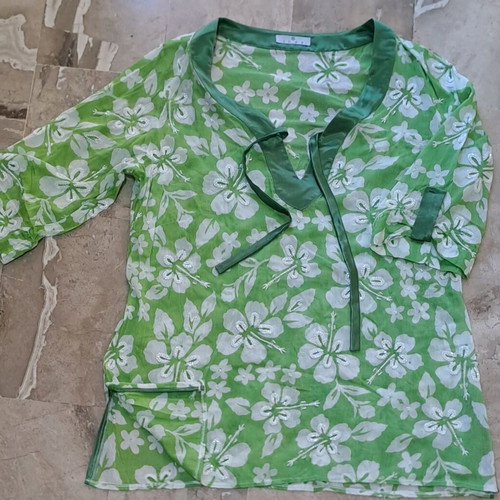 Jupe floral women's shirt like new, green, size L