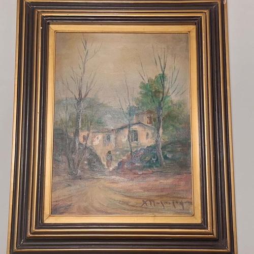 Oil painting by Ch. Palaiologos used with frame