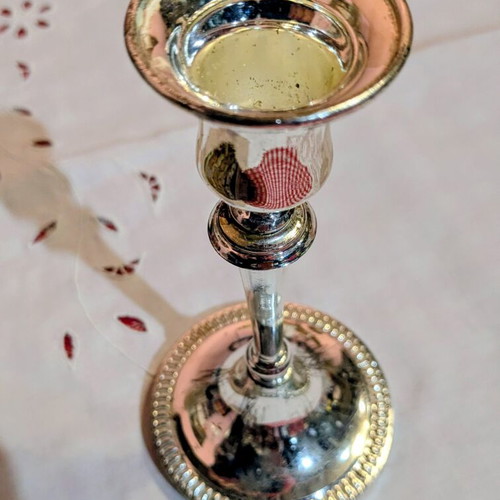 Silver-plated candlestick, 15 cm height