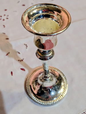 Silver-plated candlestick, 15 cm height