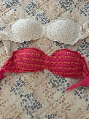 Calzedonia σουτιέν μπικίνι σε λευκό και ροζ, σετ 2 σε μέγεθος S