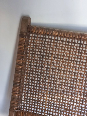 Πολυθρόνα lounge σαν καινούργιο από ξύλο μάνγκο με baboo πλέξη και σχοινί