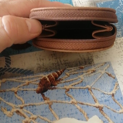 Leather coin wallet new brown