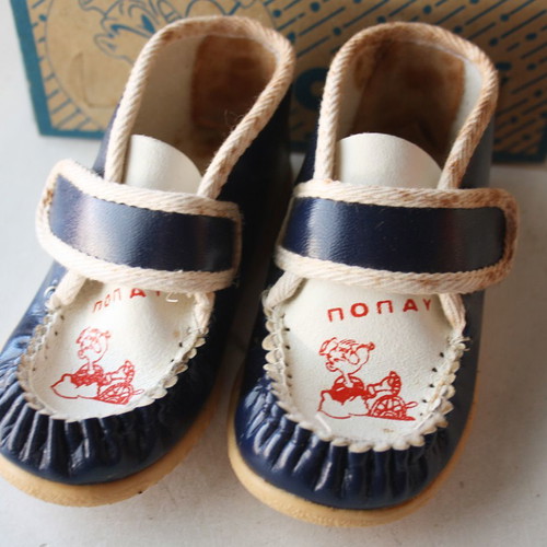 Popeye children's shoes new, 1970s decade