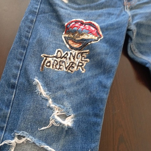 Jeans with sequin embroidery Zara like new, size 32, blue
