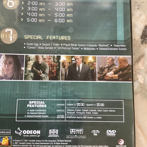 24 Season 6 DVD set used with Greek subtitles