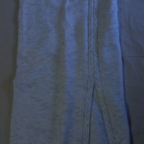 Wool skirt new, long with front slit, beige-gray