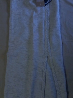 Wool skirt new, long with front slit, beige-gray