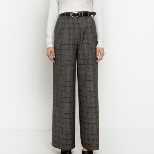 Toi&Moi checked gray wide leg pants new