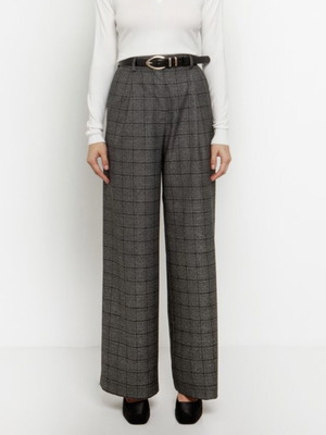 Toi&Moi checked gray wide leg pants new